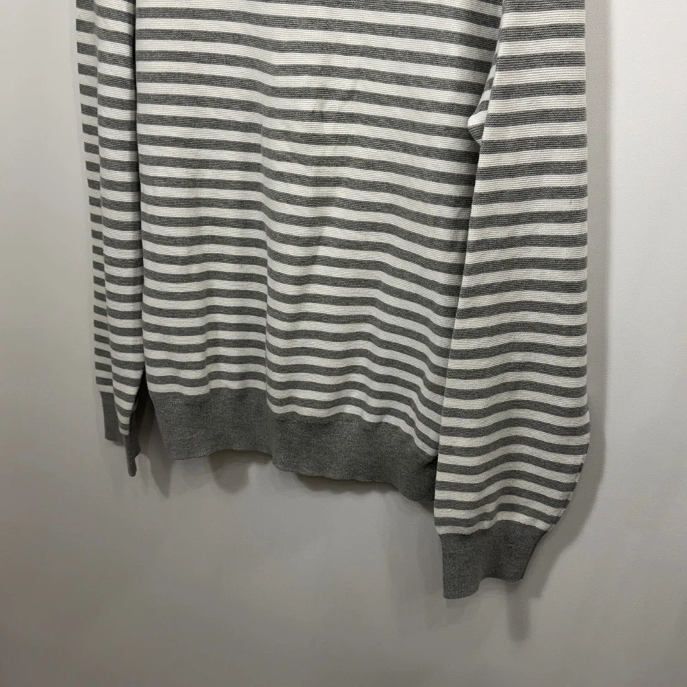 J.Crew Men’s Cotton Crewneck Sweater in striped garter stitch size XL. NWT.